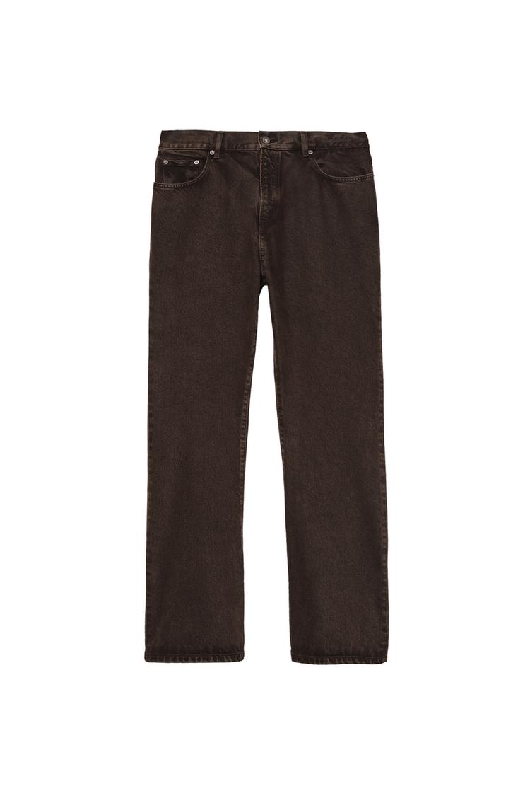 FLARED FIT JEANS — Brown