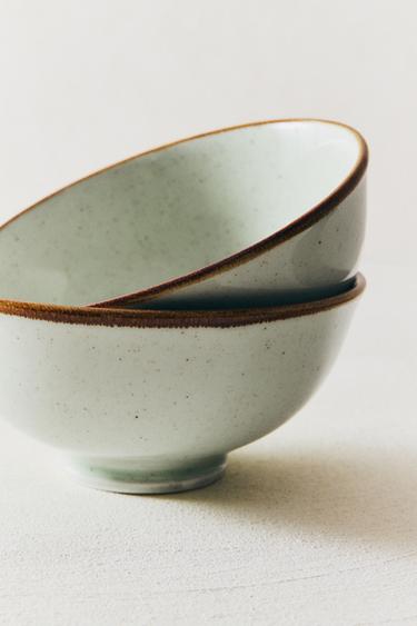 PORCELAIN MINI BOWL WITH ANTIQUE FINISH RIM - Sea green by Zara - Image 5
