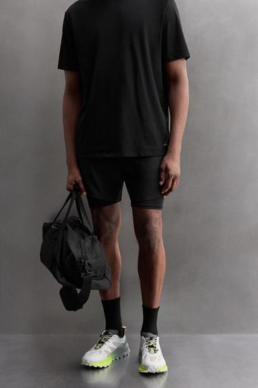 Zara 二合一訓練短褲 - 黑色
