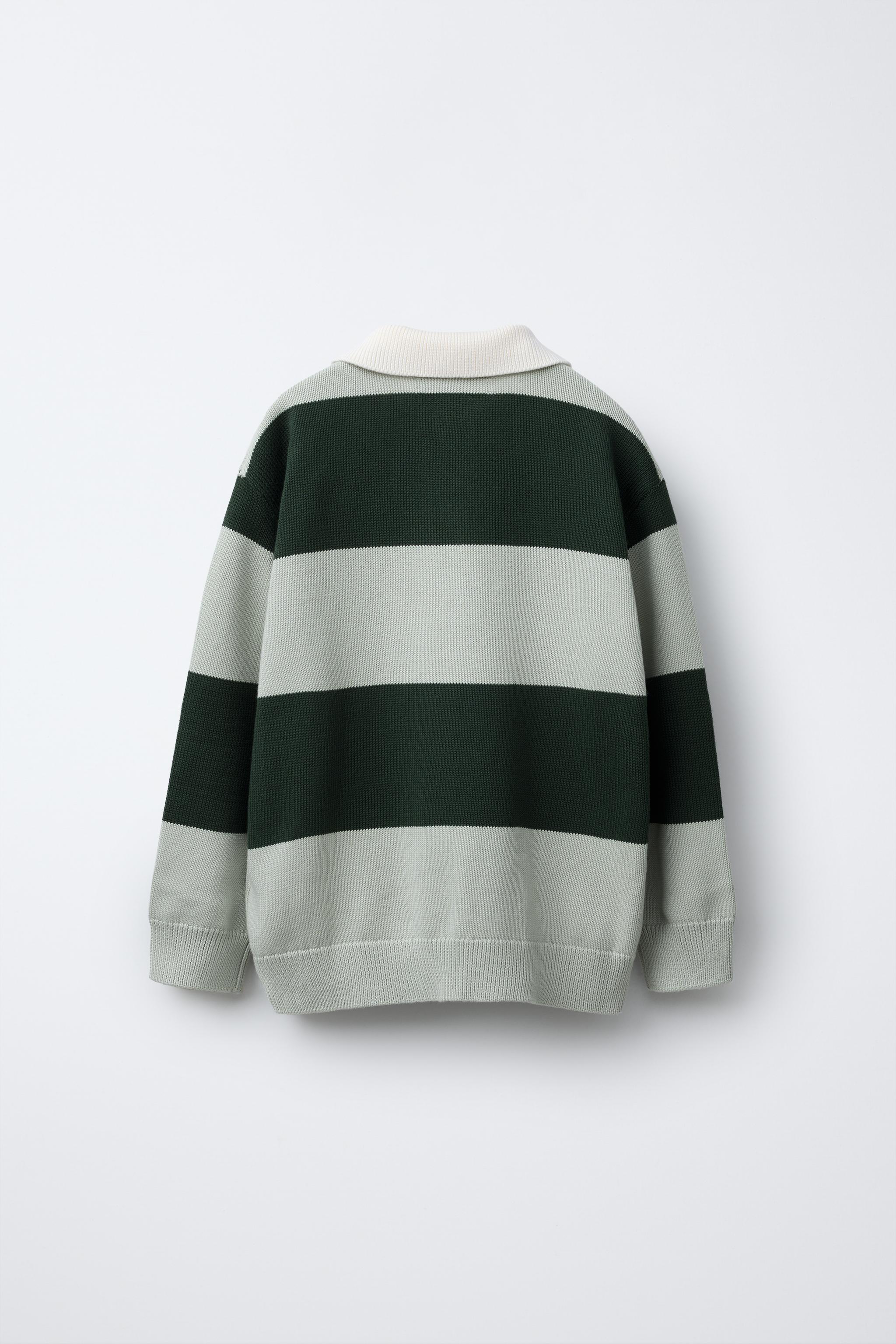 ★ZARA★ STRIPED KNIT POLO SHIRT STRIPED KNIT POLO - Ink blue | ZARA United States