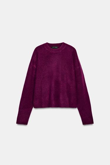 SUÉTER DE TOQUE SUAVE - Framboesa da Zara - Imagem 0