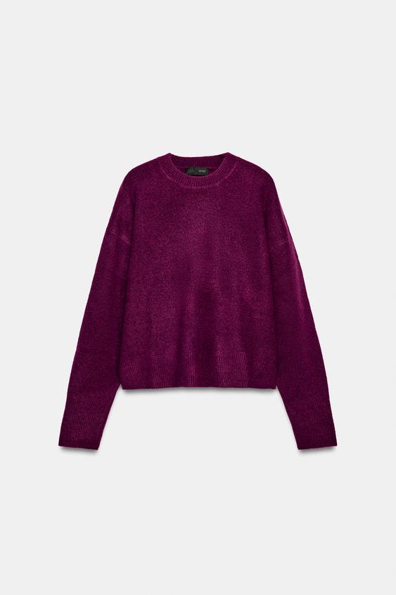SUÉTER DE TOQUE SUAVE - Framboesa da Zara - Imagem 0