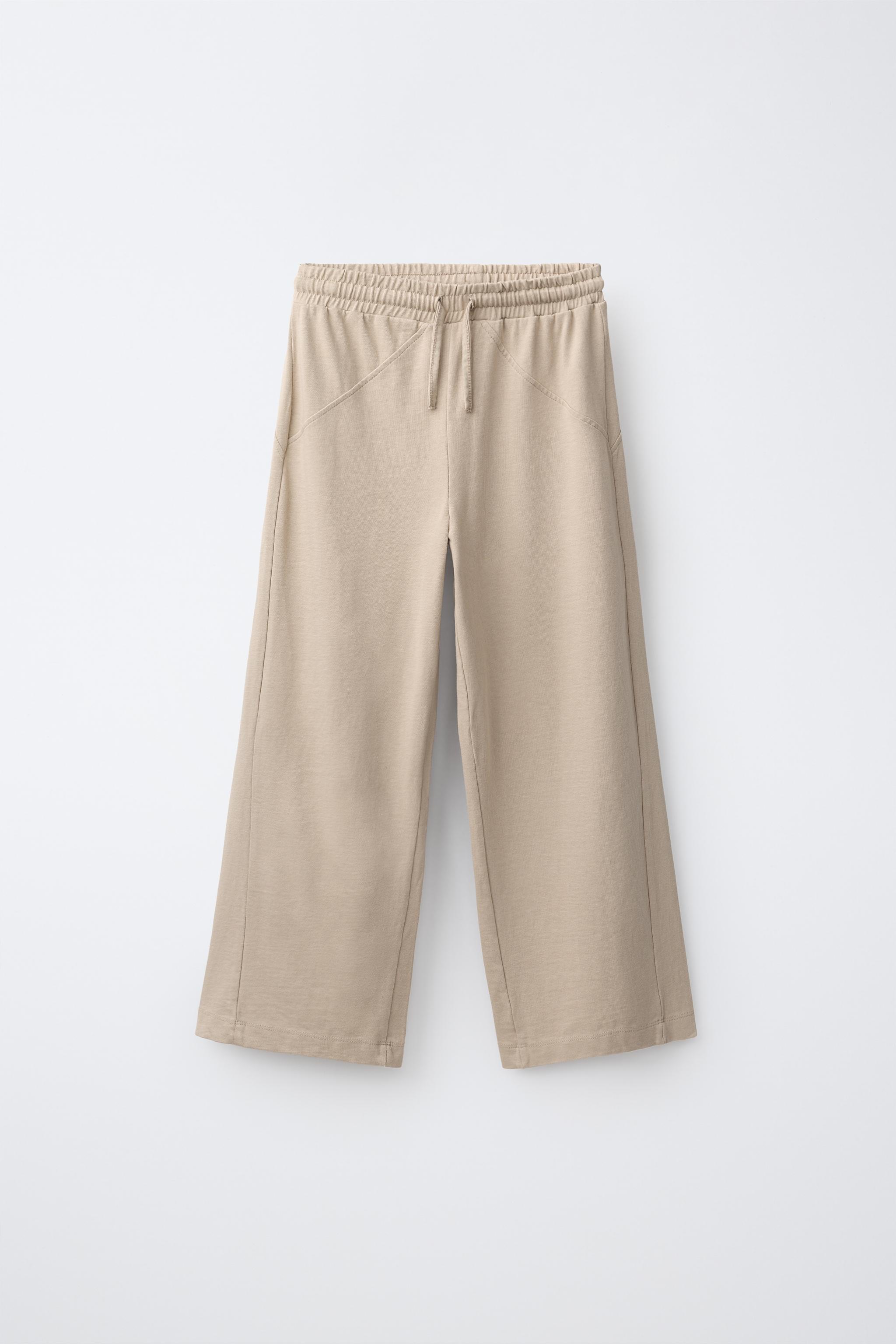 Детские брюки Zara STRIPED T-SHIRT AND WIDE-LEG PANTS SET — фото 4