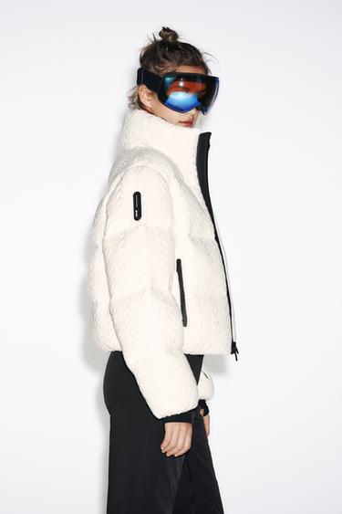 FAUX SHEARLING PADDED ANORAK 80% DOWN 20% FEATHER HEIQ XREFLEX™ RECCO® TECHNOLOGY SKI COLLECTION - Ecru by Zara - Image 4