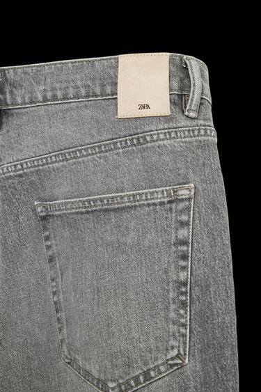 REGULAR FIT DENIM BERMUDA SHORTS - Grey by Zara