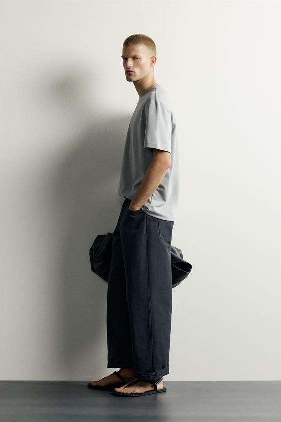 T-SHIRT RELAXED FIT INTERLOCK /04 - Gris moyen de Zara - Image 3