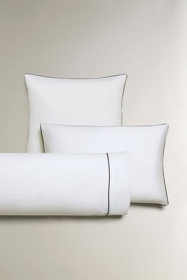 SATEEN PILLOWCASE WITH PIPING - Black by Zara