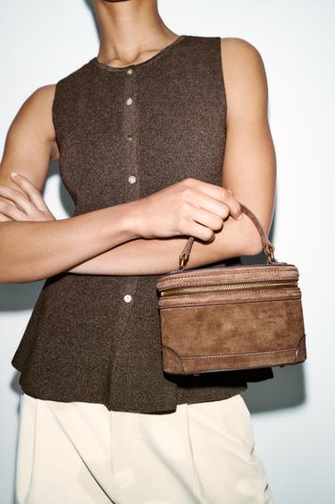 FESTE LEDERTASCHE - Braun von Zara