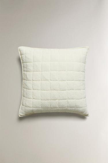 CUSHION COVER FOR QUILTS WITH SQUARES - Oyster-white by Zara - Image 0