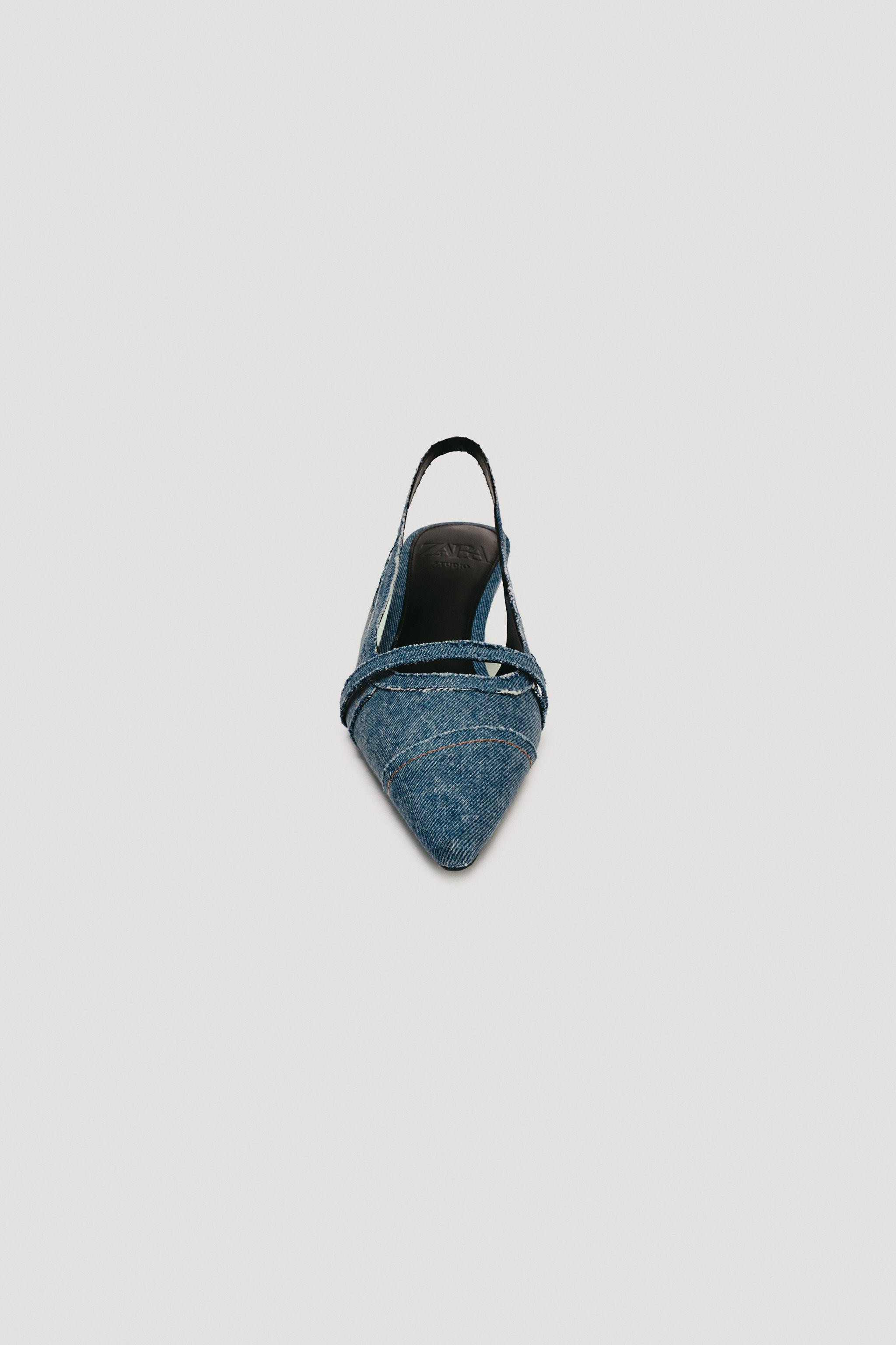LIMITED EDITION DENIM KITTEN HEEL SLINGBACKS