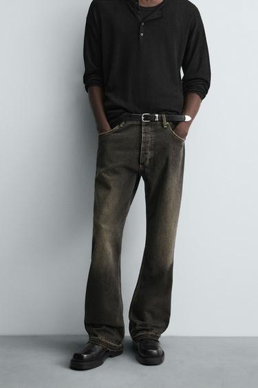 JEAN RELAXED FLARE FIT - Marron de Zara