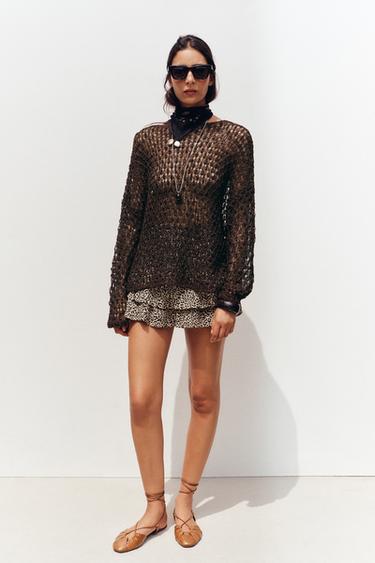 OFFENER STRICKPULLOVER - Braun von Zara - Bild 0