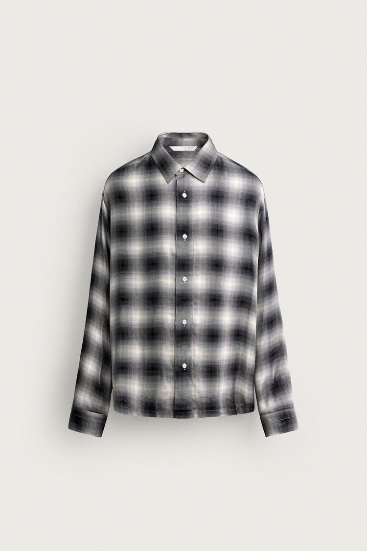CHECK PRINT FLOWING SHIRT