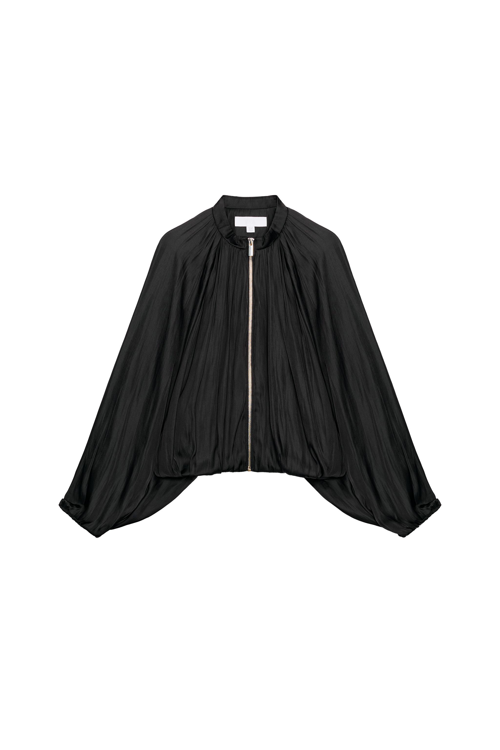 SATIN EFFECT BOMBER JACKET - Black | ZARA United States