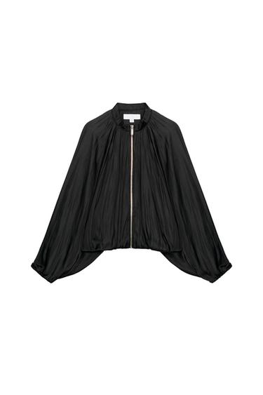 АТЛАСНЫЙ БОМБЕР — ЧЕРНЫЙ от Zara