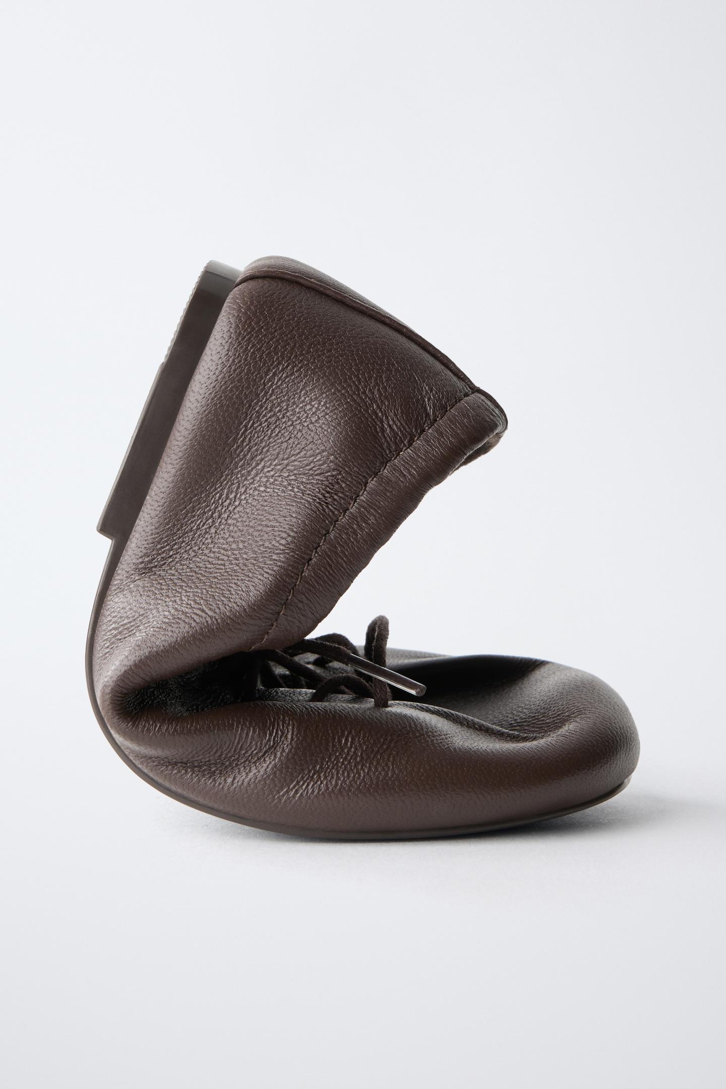 Детские туфли Zara Leather Blucher, цвет: Коричневый — фото 3