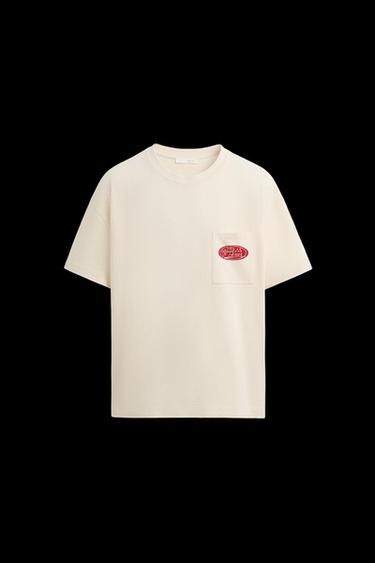 T-SHIRT MIT ABGESETZTEN PRINTS - Sandfarben von Zara - Bild 0