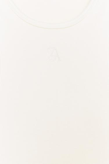DOUBLE EMBROIDERED T-SHIRT - Ecru by Zara - Image 7