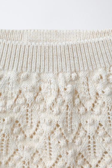 BLOOMER EN MAILLE AVEC LIN - Beige clair de Zara - Image 2