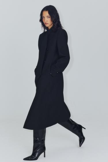 ABRIGO ENTALLADO ZW COLLECTION - Negro de Zara
