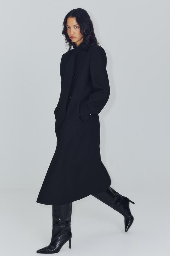 ZW COLLECTION FITTED COAT - Black by Zara - Image 0