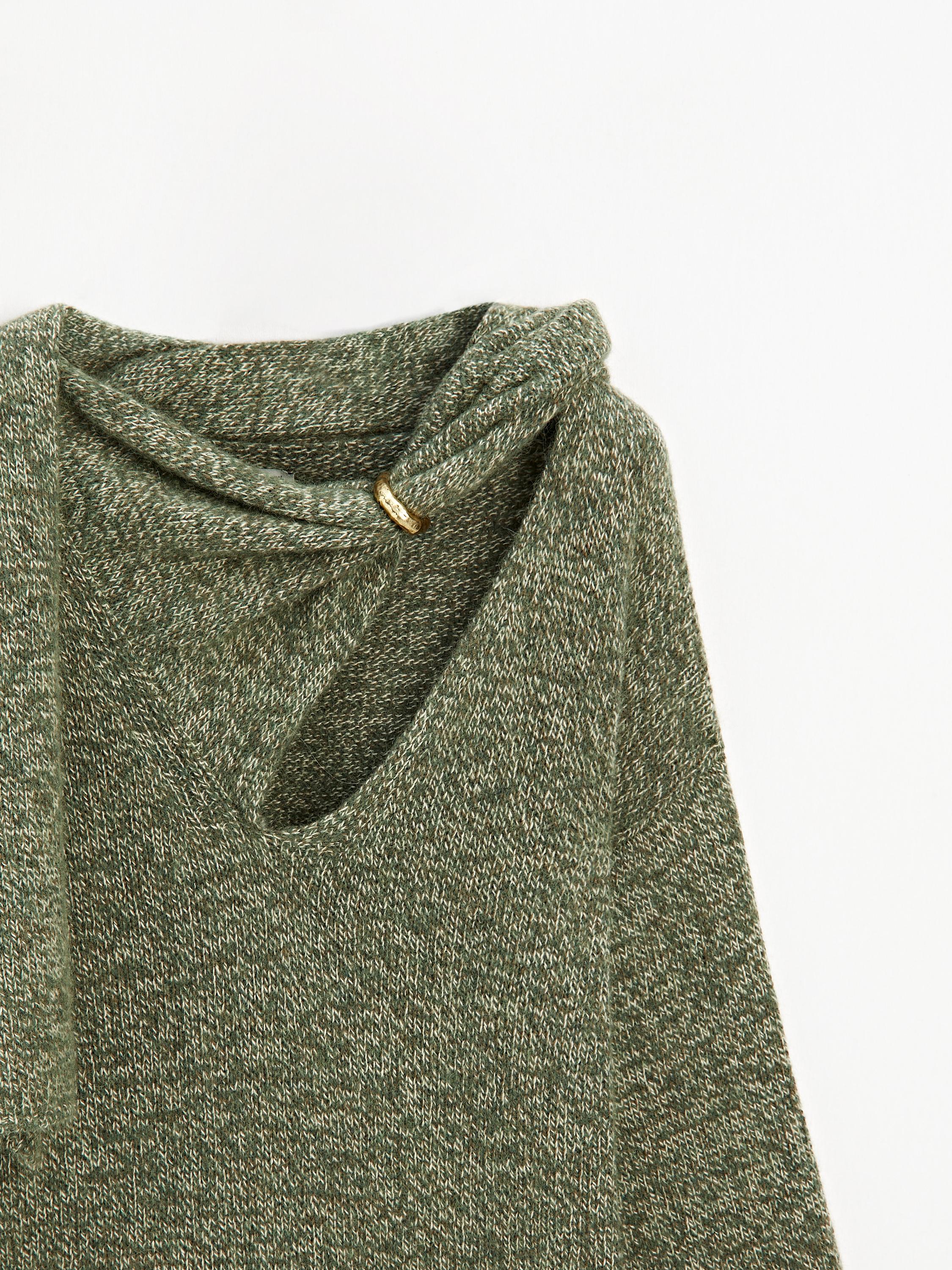 Flecked knit sweater with scarf - STUDIO