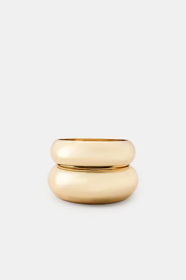 PACK OF 2 RIGID METAL BRACELETS - Golden by Zara - Image 0