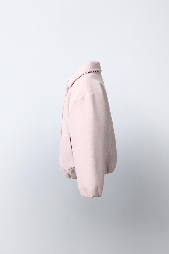 BLOUSON BOMBER À DÉCOR ONDULÉ - Rose de Zara - Image 2