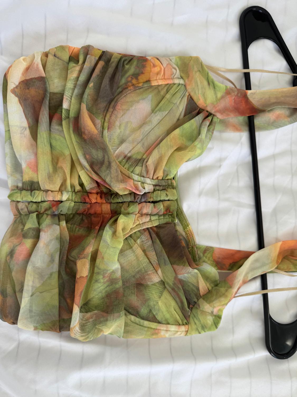 PRINTED TULLE CORSET TOP - Image 3