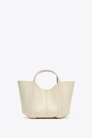 MINI CITY BAG WITH TOPSTITCHING - Ecru by Zara