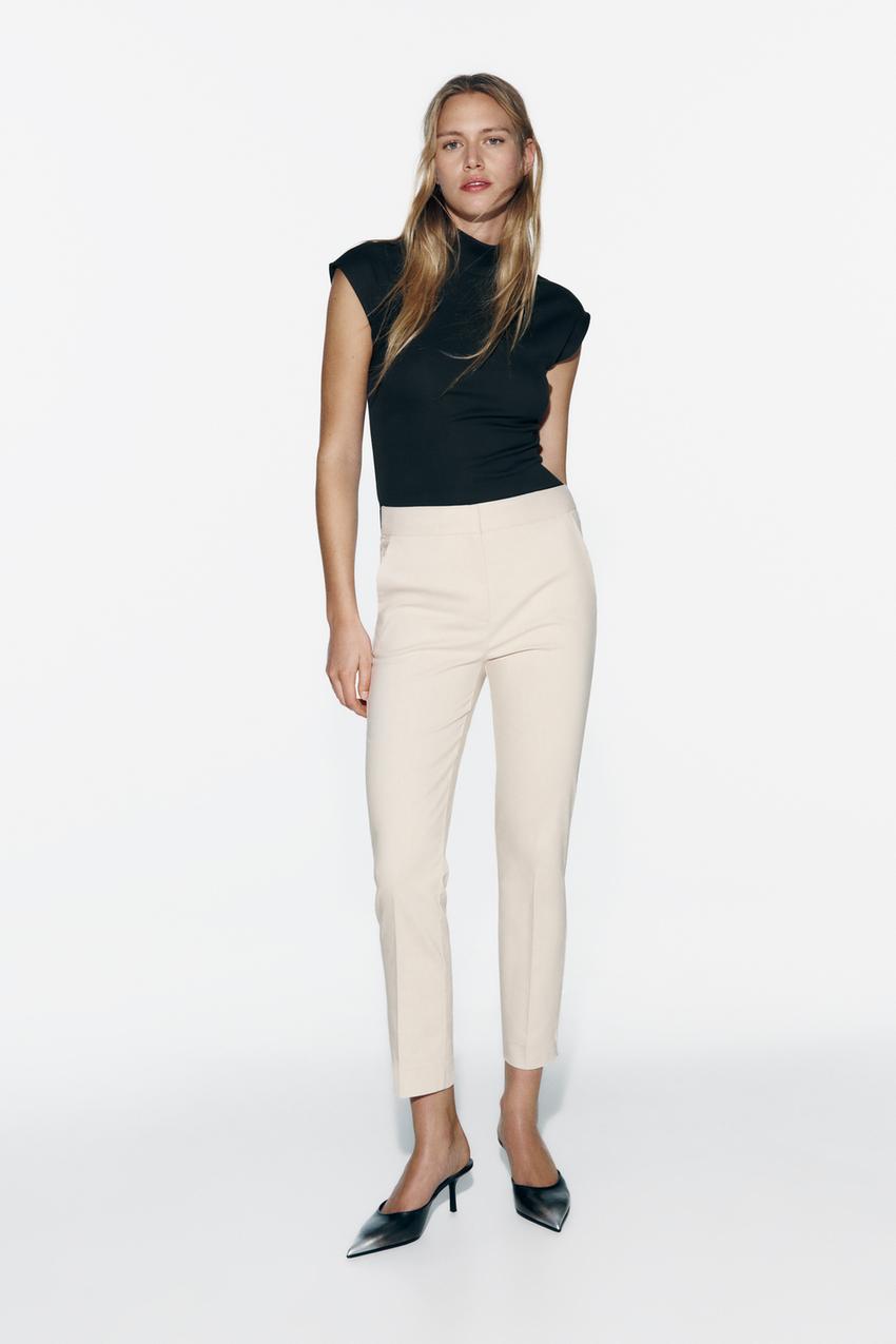 cigarette trousers zara Zara Jumper Zara Jogger Waist Trousers ZARA WOMEN NWT JOGGER WAIST TROUSERS  Cigarette PANTS Beige Sand