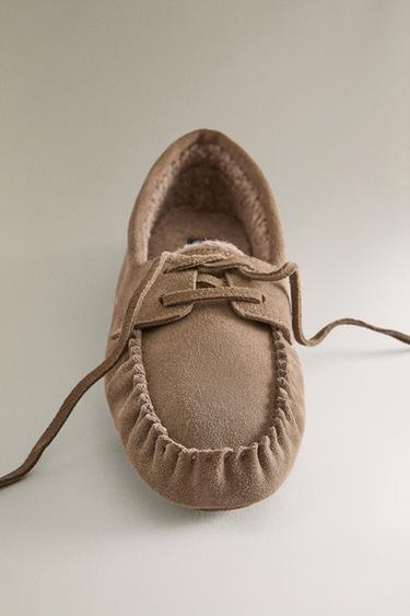 WARM LEATHER LOAFERS - Brown by Zara