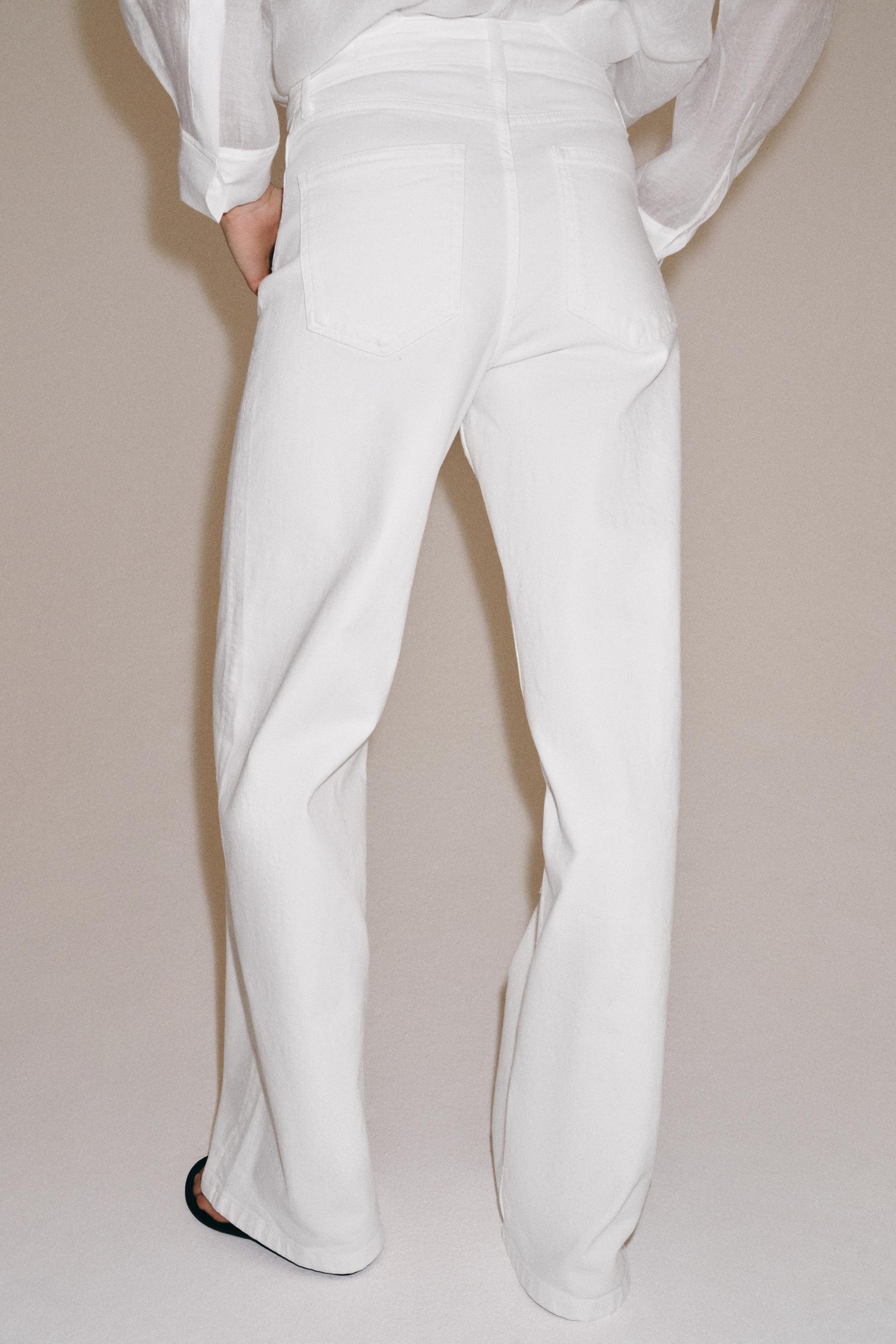 Zara ZW COLLECTION YÜKSEK BEL GENİŞ PAÇA JEAN görsel 3