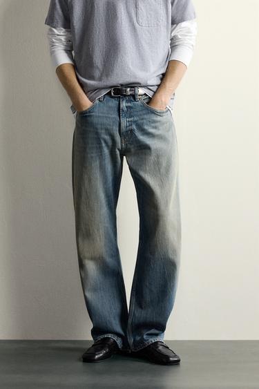 Zara LOOSE FIT JEANS - Blue / Green