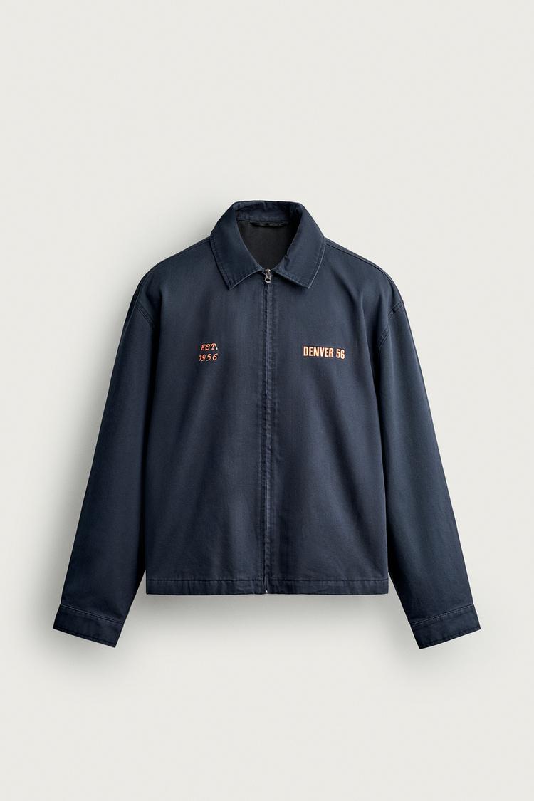 Cazadora relaxed fit parches bordados