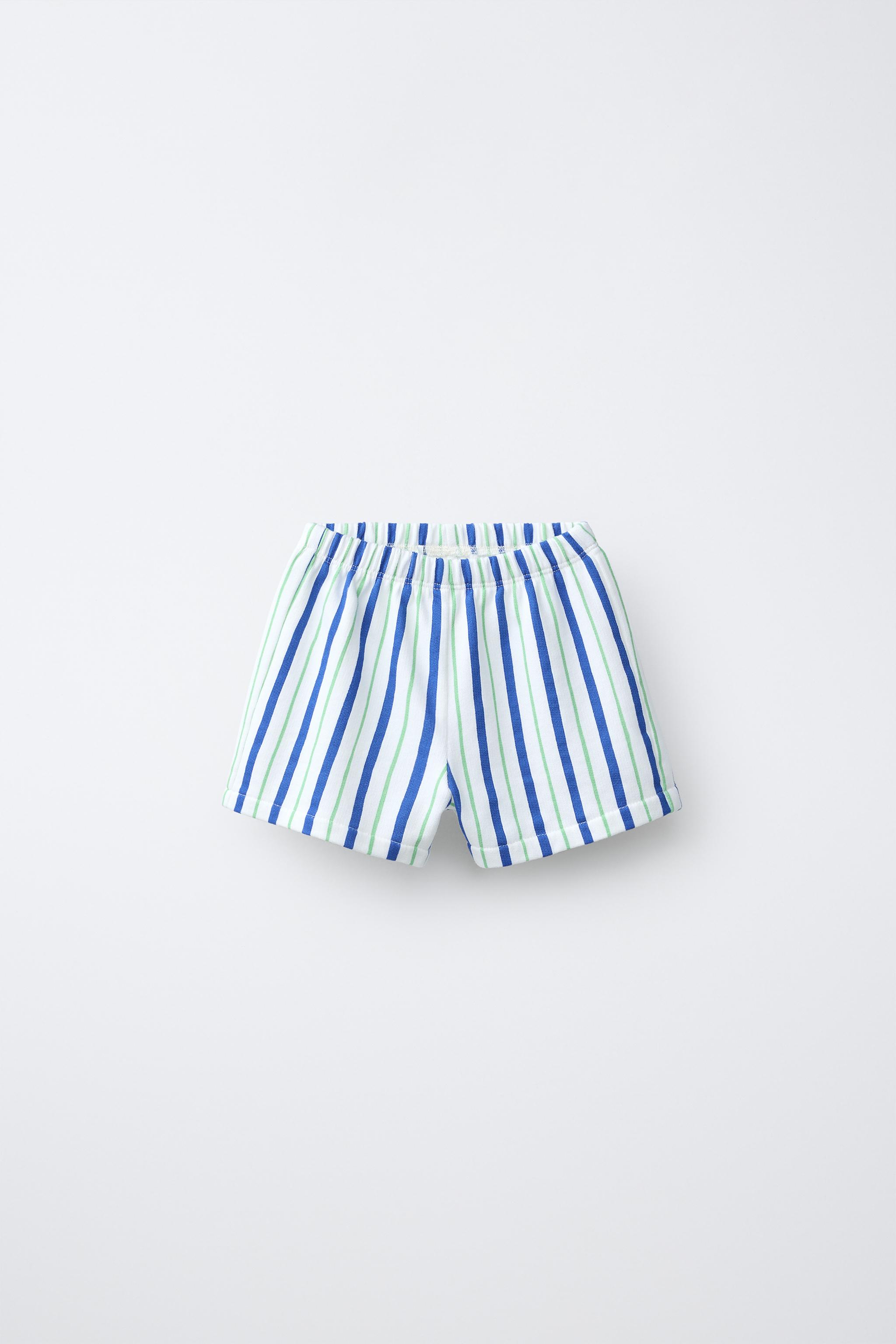 Детские шорты Zara STRIPED PLUSH SHORTS