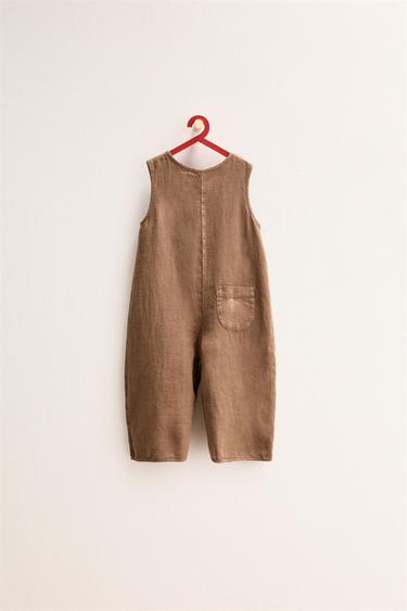 ZARA TIMELESS - SALOPETTE LONGUE 100% LIN - Marron / Taupe de Zara - Image 1