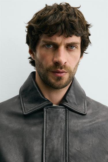 BLOUSON RELAXED FIT EN CUIR - Noir de Zara - Image 5