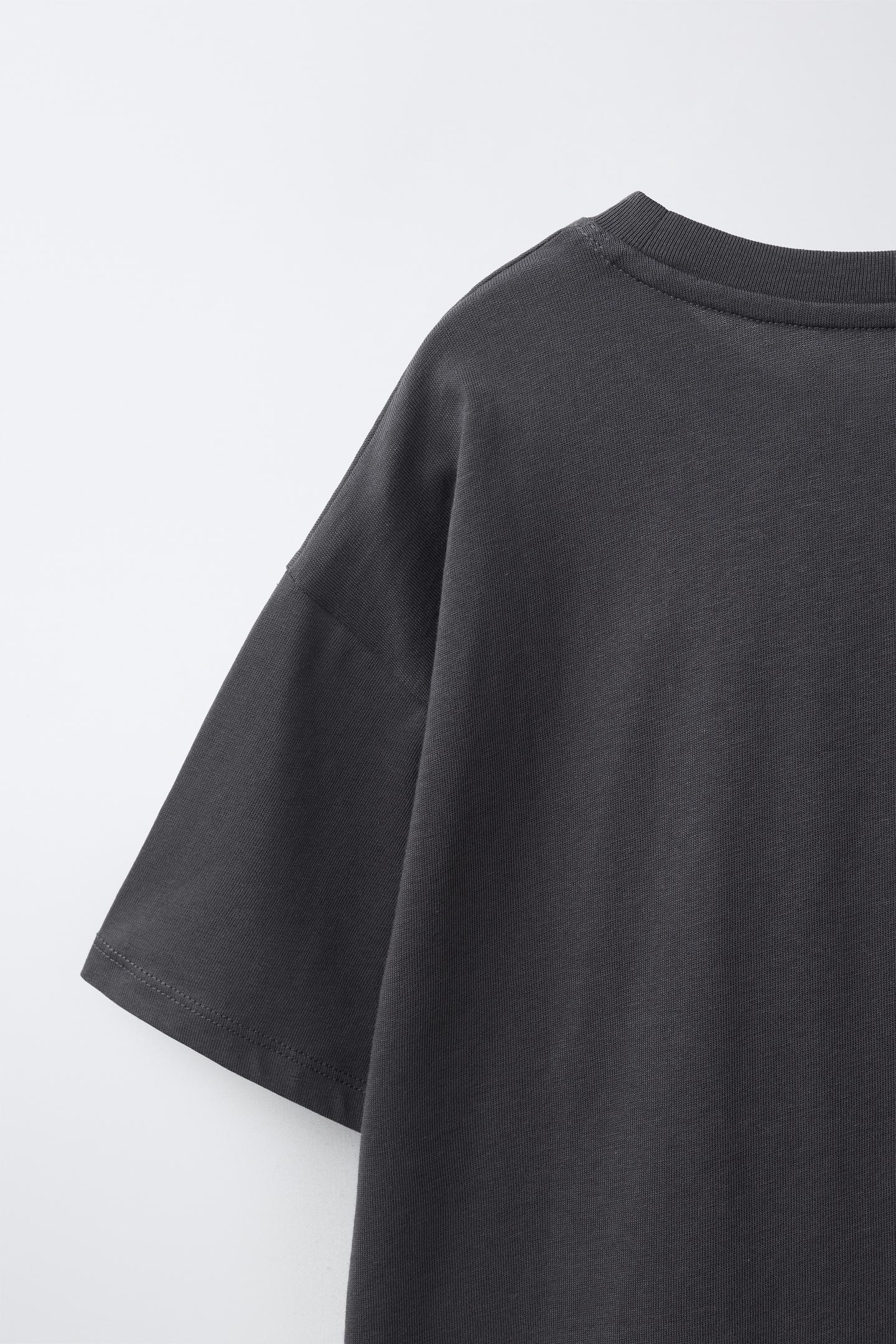 Детская футболка Zara Heart Patch, цвет: Тёмный серый — фото 5