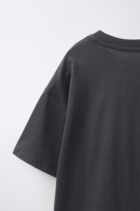 T-SHIRT À PIÈCE CŒUR - Gris foncé de Zara - Image 3