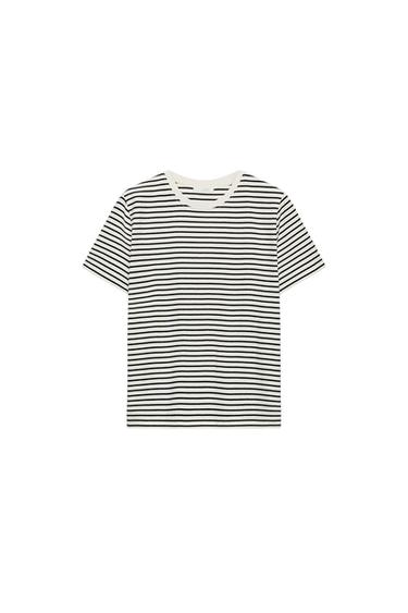 RUSTIC COTTON T-SHIRT - striped by Zara