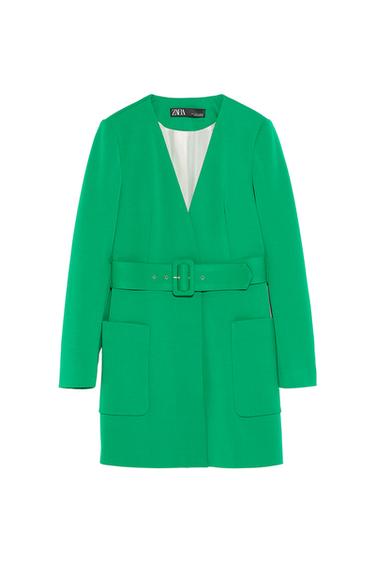 LINED FROCK COAT WITH WIDE BELT
