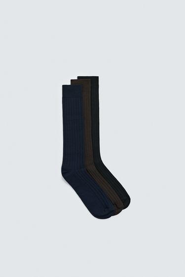 Zara 3-PACK OF LIMITED EDITION LONG SOCKS - various - Image 0
