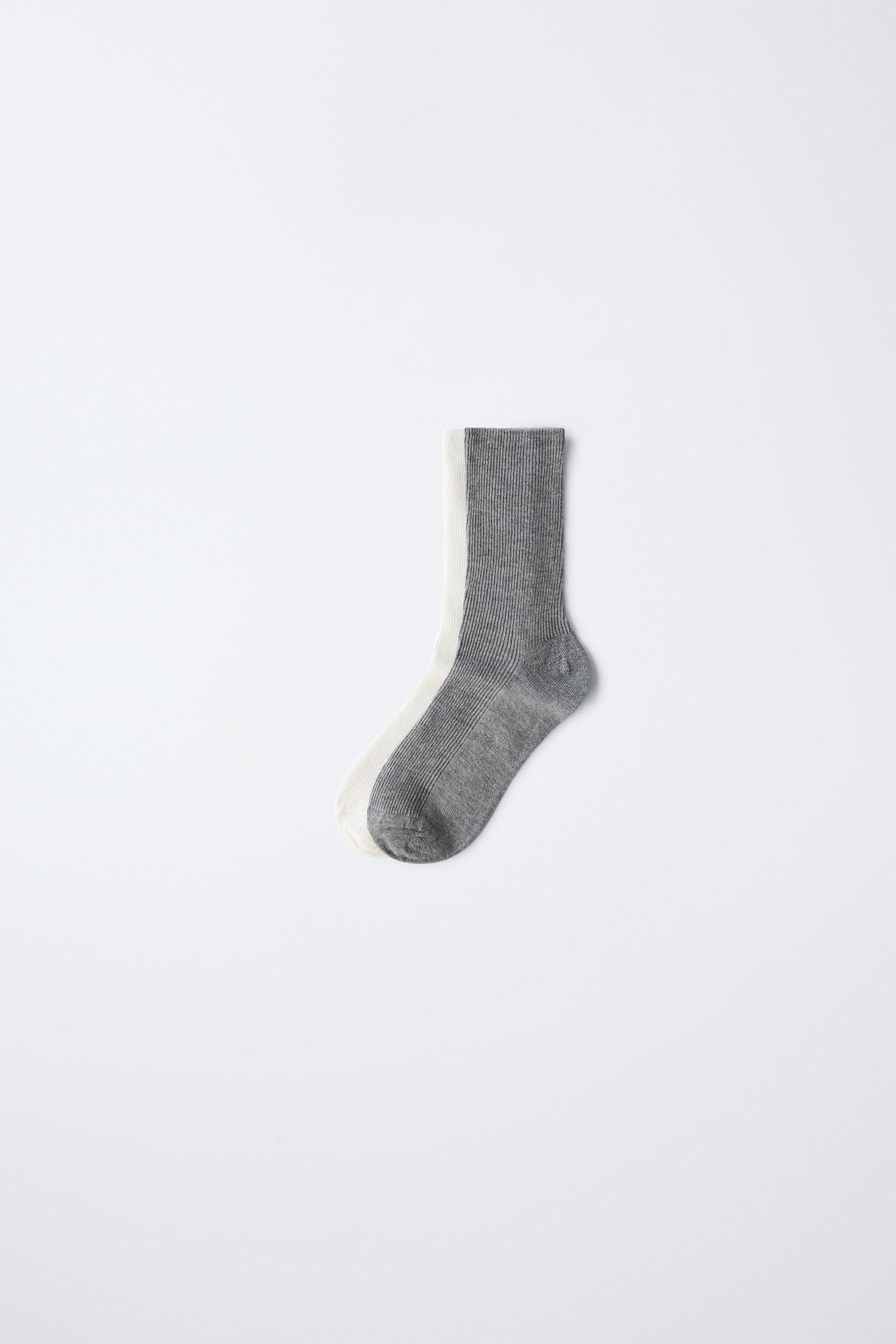LOT DE DEUX PAIRES CHAUSSETTES EN RIB