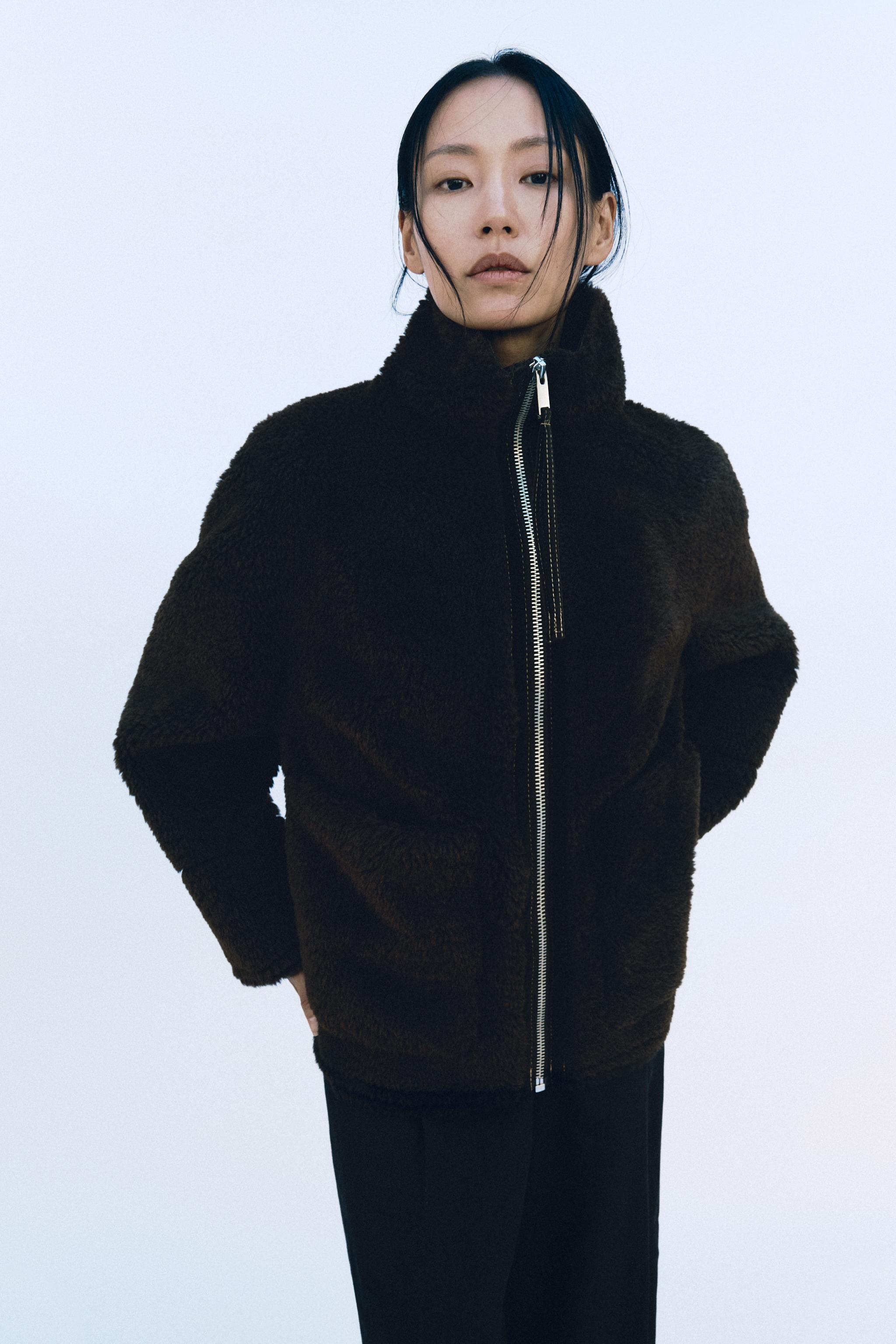 ZW COLLECTION ダブルフェイス ボアジャケット - ダークブラウン
