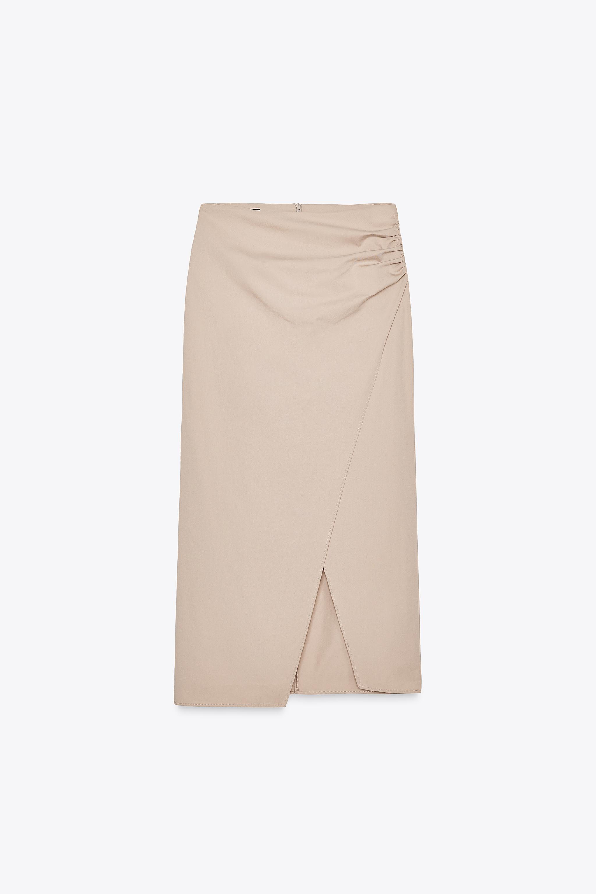 ZARA サイドライン入りミディ丈スカート 0779/067 ZARA】サイドライン入りミディ丈スカート 0779/067/756