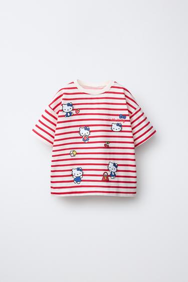 STRIPED HELLO KITTY © SANRIO T-SHIRT - Red Stripe by Zara