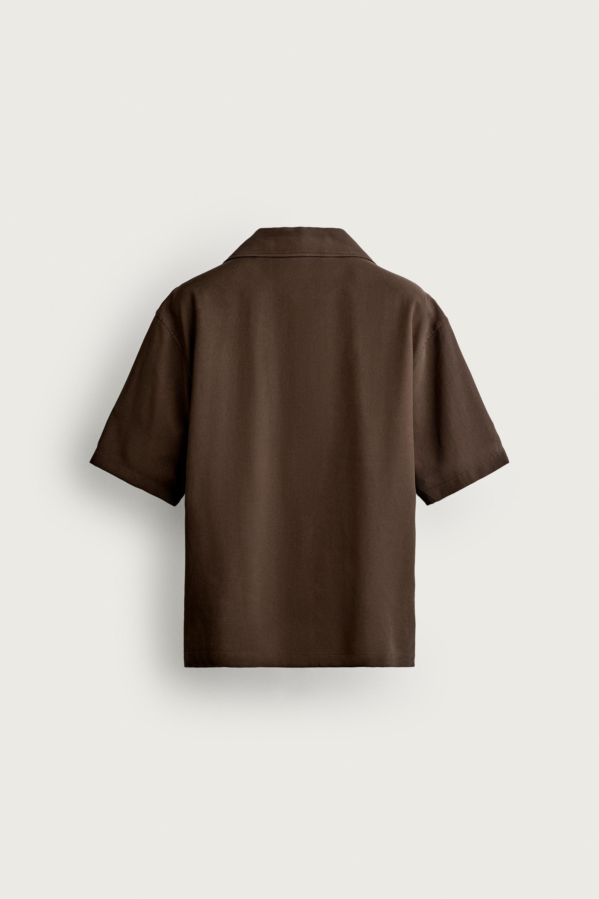フルイドリラックスフィットポロシャツ - ブラウン | ZARA Japan / 日本