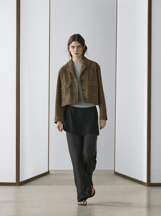 Flowing contrast silk pants