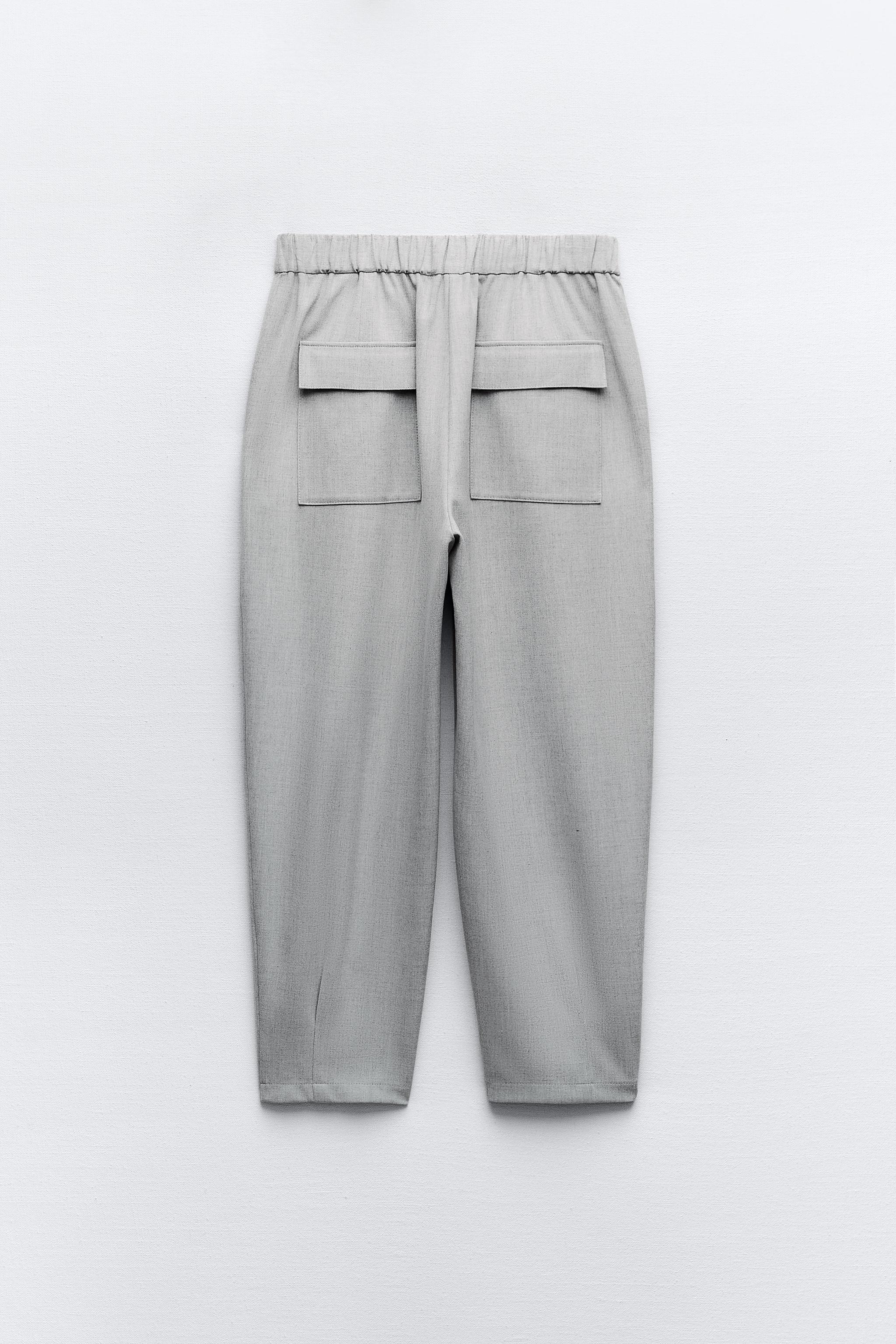 CARROT FIT TROUSERS WITH BELT - Light khaki